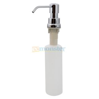 Kitchen Soap Dispenser Chrome Plastic Refillable Bottle Sink
