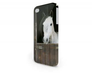 Grey Horse in A Stable Hard Cover Case for iPhone Android 65 Other Phones
