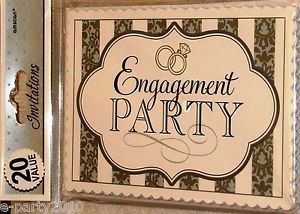 20 Silver Engagement Party Invitations Wedding Bridal Shower Supplies