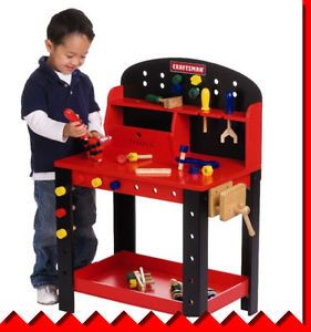 Kids Boys Wooden Childrens Pretend Toy Wood Project Work Bench Shop Work Station