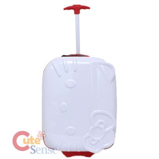 Hello Kitty Rolling Luggage ASB Trolley Bag Hard Suit Case White Face Bow 18"