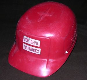 Vintage Red Devil Fireworks Glengard Bump Cap Glendale Optical Hard Hat USA
