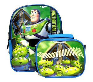 Disney Toy Story Buzz Lightyear School Kids 12" Backpack w Lunch Bag Case New