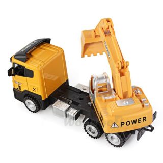 Yellow Excavator Car Construction Truck Children Toy Gift