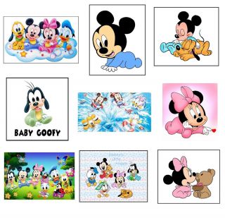 18 Baby Minnie Mouse Baby Mickey Mouse Stickers Favor Treat Bag Fillers Party
