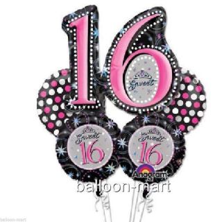 Darling Sweet 16 Pink Black Party Decorations Supplies Balloons Polka Dots