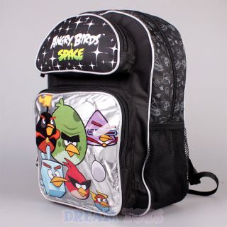 Rovio Angry Birds Space Backpack Silver 16" Large Book Bag Boys Girls Kids