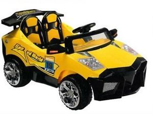 The Mini Motos ATV Super Car 12V Yellow Battery Operated Ride on Toy for Kids