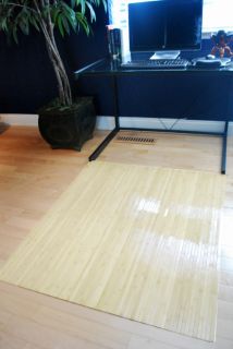 Bamboo Chair Mat Office Floor Mat Wood Floor Protector Natur Birch Desk Hardwood