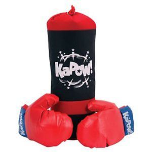 Schylling Kapow 18" Tall Punching Bag Red Glove Set Kids Toy
