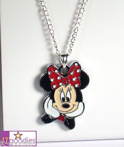 Minnie Mouse Necklace Pendant Jewelry Gift for Girl Kid Disney Princess Toy New