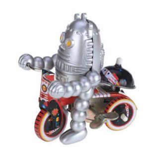 Wind Up Baby Robot on Tricycle Bike Tin Toy Adult Collectable Gift Kids Favors