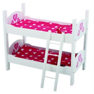 American Girl Doll Kids Bunk Bed Children Girls Bedding Furniture Wooden Toy