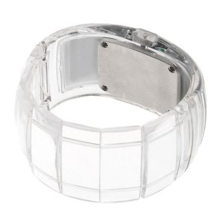 Fashion Jewelry Lady Women Bracelet Bangle LED Digital Wrist Watch Transparent