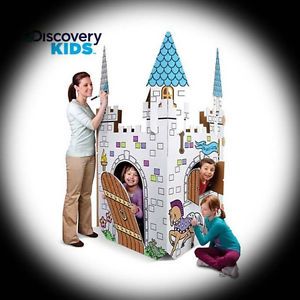 Discovery Kids Cardboard Color Me Play Castle Princess Toy House Childrens Doll
