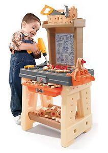 New Kids 65 Piece Toy Workbench Work Bench with Building Tools Artificial Wood
