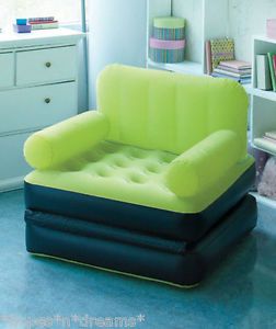 Lime Green Multi Max Inflatable Chair Turns Into Single Bed Kids Room Dorm