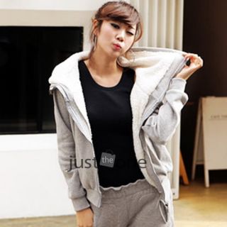 Women Girls Warm Zipper Sweatshirt Tops Coat Jacket Outerwear Pants 2 Pcs Set