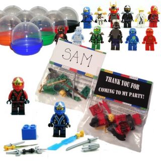 12 Lego Ninjago Figure Men Birthday Party Favor Bags Capsules Tags
