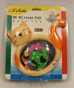New Bath Toy K's Kids MI MI Loves Fish Water Bathtime Cat Net Fish Fishing