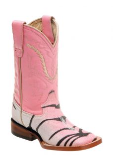 Ferrini Western Boots Girls Kids Stingray Tiger s Toe Pink 70593 20
