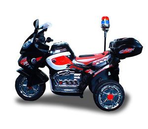 New 12V Battery Powered Kids Ride on Toy Police Motorcycle Chopper Car 3 Wheel