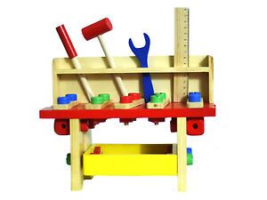 49pcs Wooden Workbench and Tools Kids Toy Workshop Table Play Set Watchvideo