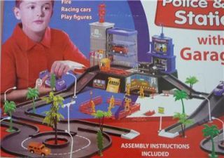 Boys Kids Toy Police Fire Station Garage Multi Storey Car Park Vehicles Boxed