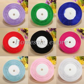 50yd 10mm Wedding Satin Woven Edge Sheer Organza Tulle Ribbon Party Craft New