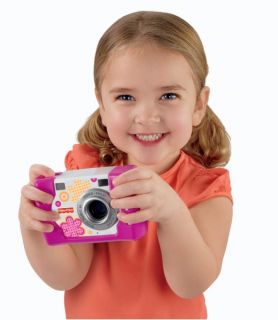 Fisher Price Kid Tough Digital Camera w Built in Memory Zoom Pink W1460