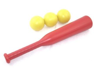 Baseball Bat 15" Set Plastic Kids Toy with 3 Balls Light Weight