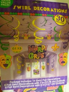 Mardi Gras Party Pack of Decorations 5 Different Items Packages