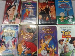 Lot of 80 Childrens Kids VHS Tapes Cartoons Movies Toy Story 2 Goosebumps Tarzan