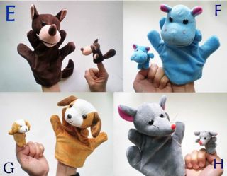 New Baby Toy Hand Sock Puppet Cute Family Toy 1 Large 1 Small Puzzle Plush T 02