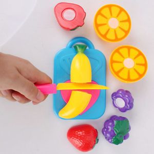 Role Play Toy Fruits VEG Cutting Kids Kitchen Pretend Play Set Plastic Set