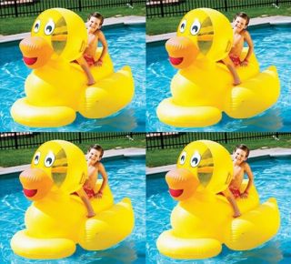 4 Swimline 9062 Inflatable Swimming Pool Giant Ducky Ride on Floating Toy Rafts