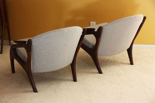 Pair Adrian Pearsall Walnut Lounge Chair Mid Century Danish Modern Eames Knoll