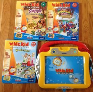 Vtech Whiz Kid Learning System 3 Games Spiderman Toy Story 2 Scooby Doo
