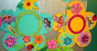 10 New Handmade Disney Fairies Tinkerbell Magnetic Flower Frames Party Favors