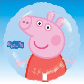 18" Peppa Pig Pink Blue Kid's Round Foil Party Balloon
