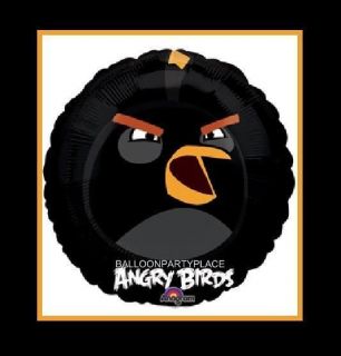 Black Angry Birds Balloon Birthday Party Supplies Decorations Mylar Foil Boys