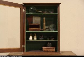 Countertop 1900 Antique Showcase or Display Cabinet Glass Door