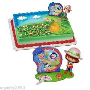 3pc Strawberry Shortcake Sweet Berries Cake Topper Set Birthday Party Supplies