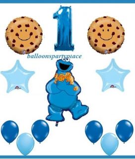 Sesame Street Cookie Monster First Birthday Party Supplies Balloons One 1st