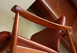 Pair Finn Juhl 138 Lounge Chair Teak Danish Mid Century Modern Eames Hans Wegner