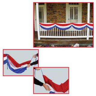 Fabric Bunting Red White Blue Patriotic Party Indoor Outdoor Decoration