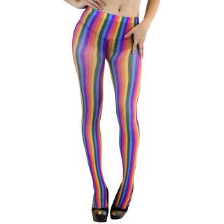 Women's Sheer Costume Rainbow Striped Halloween Tights Stockings Pantyhose