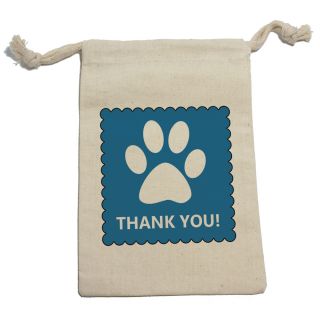Thank You Dog Paw Print Blue Birthday Baby Boy Cotton Gift Party Favor Bags