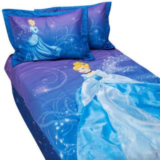 Disney Princess Cinderella Dress Up Twin Comforter Bed Set New