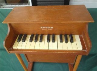 Vintage Jaymar Children's Childs Toy Mini Upright 15 Key Wooden Piano Working
